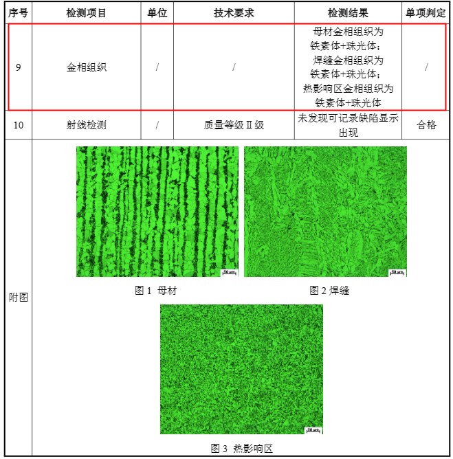 金相焊接检验结果