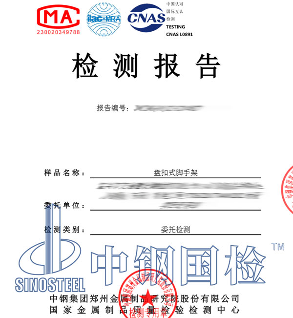 脚手架荷载检测报告图片