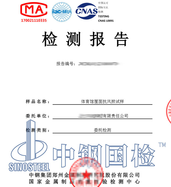 体育馆检测报告