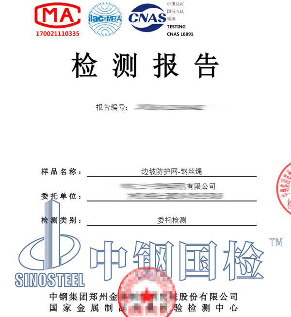 边坡防护网检测报告