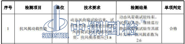 钢结构屋面抗风揭试验结果