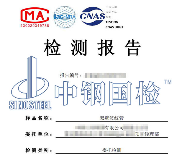 双臂波纹管检测报告