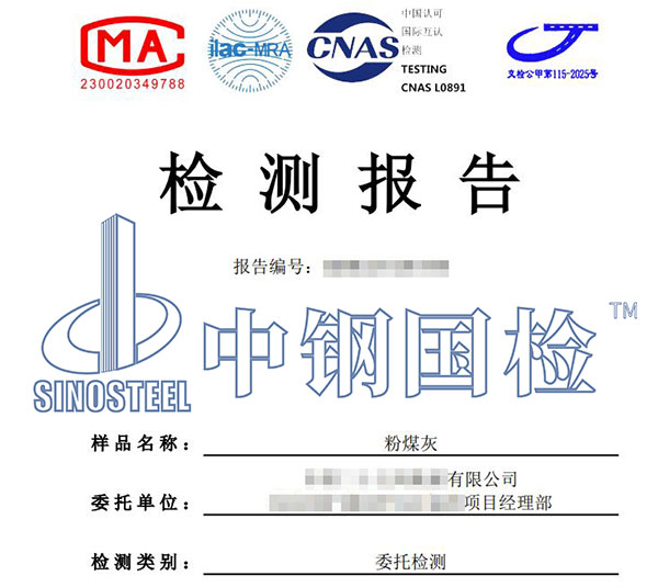 粉煤灰检测报告
